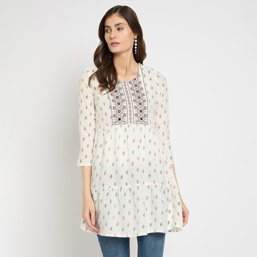 Ladies' Kurti , ऑफ व्हाइट, large image number null