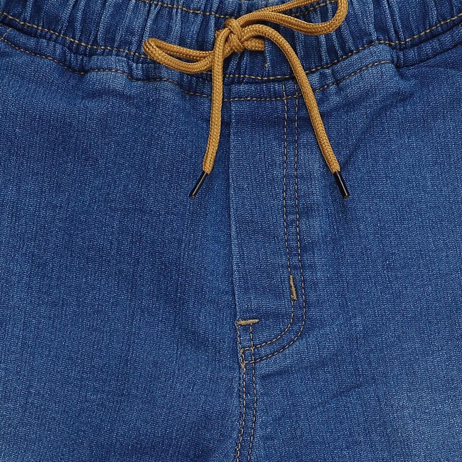 Boys' Medium Blue Regular Fit Elastic Waist Jeans, मध्यम नीला, large image number null