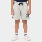 Boys Ecru Melange Regular Fit Athletic Bermuda Shorts, Ecru Melange, small