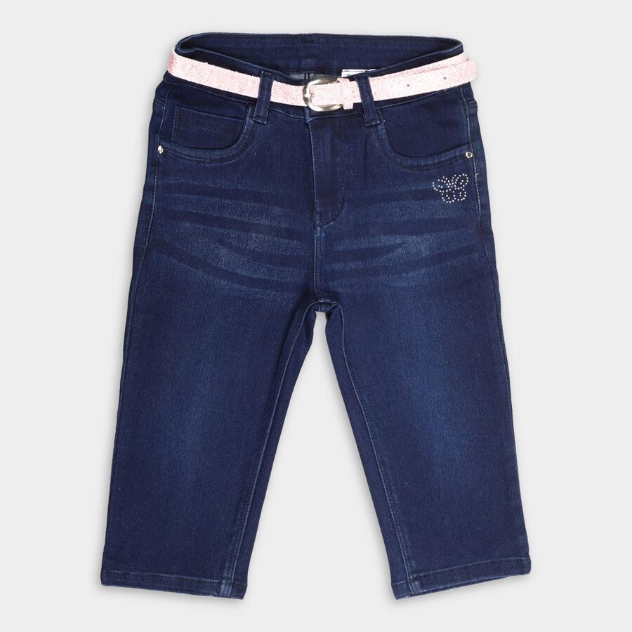 Girls' Capri, Mid Blue, large image number null