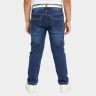 Girls' Deep Indigo Slim Fit Embroidered Jeans, गहरा नीला, small image number null