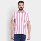 Men's Collared Half Sleeves T-Shirt, गुलाबी, small image number null