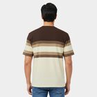 Men's Cream Round Neck Regular T-Shirt, ऑफ व्हाइट, small