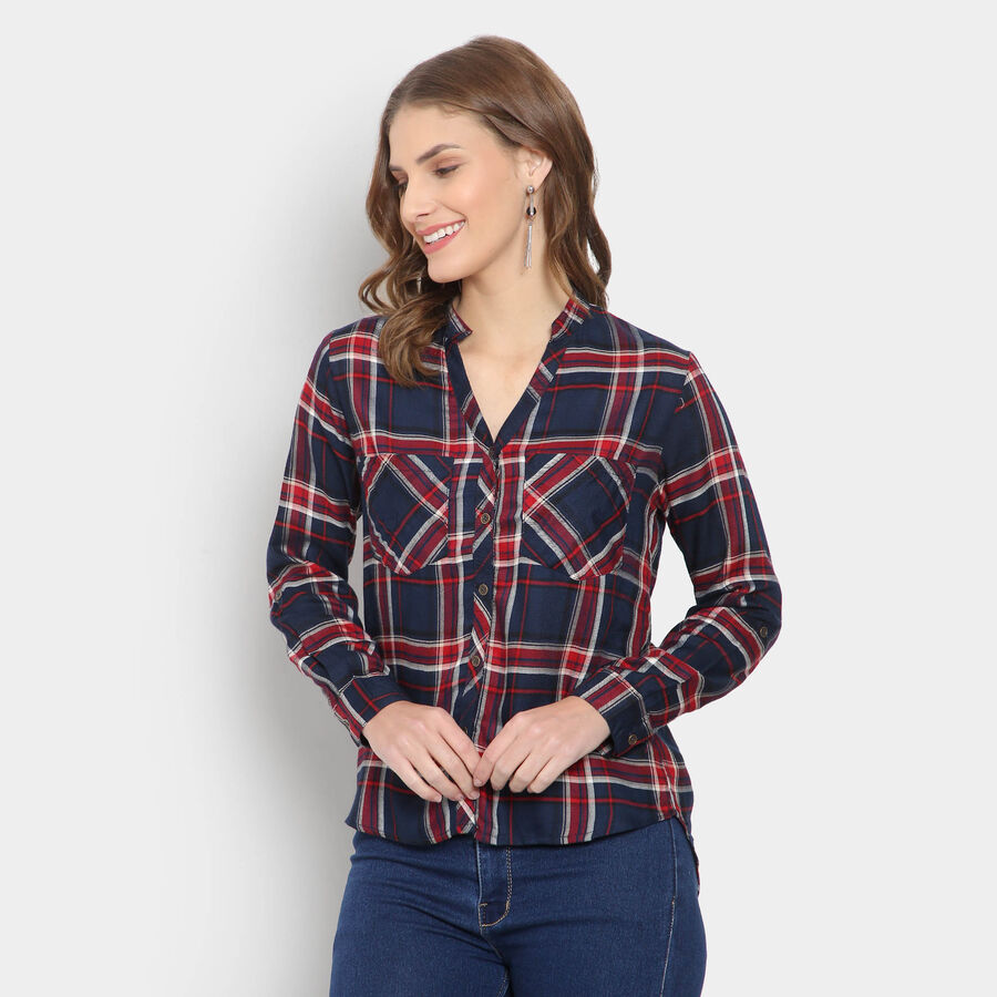 Checks Shirt, Navy Blue, large image number null