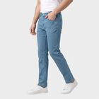 Men's Light Blue Straight Fit Washed Jeans, हल्का नीला, small