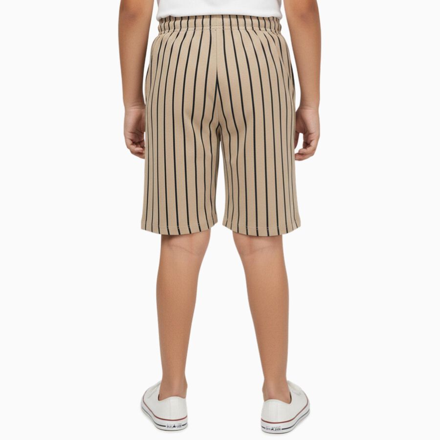 Boys' Muted Charcoal Gray Cotton Blend Casual Fit Bermuda Shorts, गहरा पीला, large