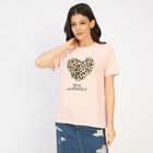 Ladies' 100% Cotton Round Neck T-Shirt, हल्का गुलाबी, small
