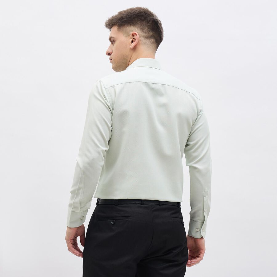Men's Light Green Cotton Slim Fit Classic Collar Shirt, हल्का हरा, large image number null