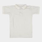 Boys Off-White Polo Neck Casual T-Shirt, Off White, small
