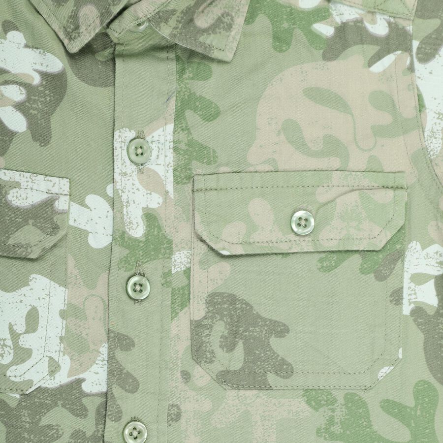 Boys' 100% Cotton Casual Shirt , Olive, large image number null