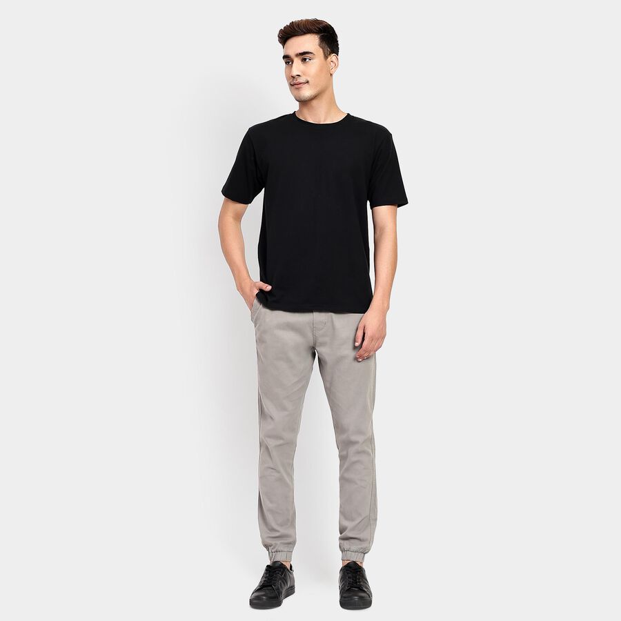 Men's Slim Fit Casual Trousers, Light Grey, large image number null