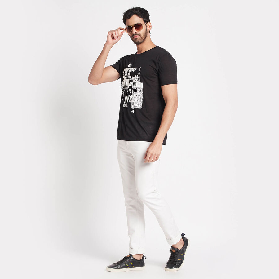 Round Neck T-Shirt, Black, large image number null
