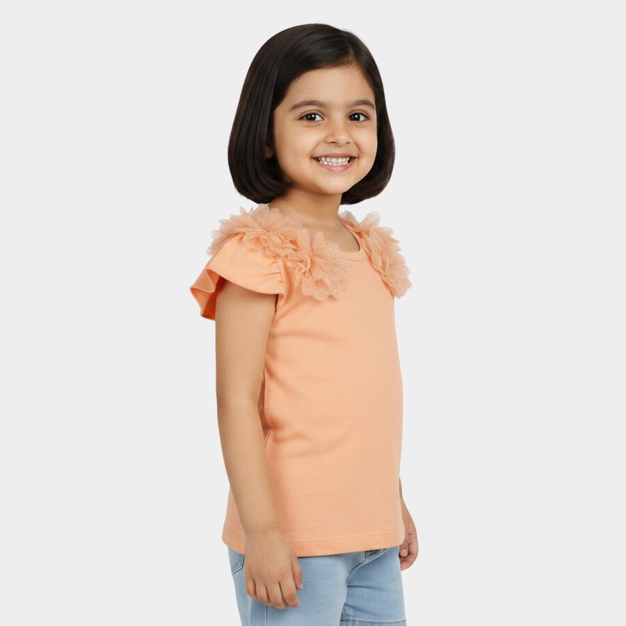 Girls' T-Shirt, Peach, large