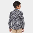 Boys Navy Blue Cotton Long Sleeves Collar Shirt, Navy Blue, small