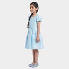 Girls' Aqua Fit and Flare Embellished Bow Detail Frock, एक्वा, small