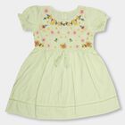 Girls' 100% Cotton Frock, Light Green, small image number null