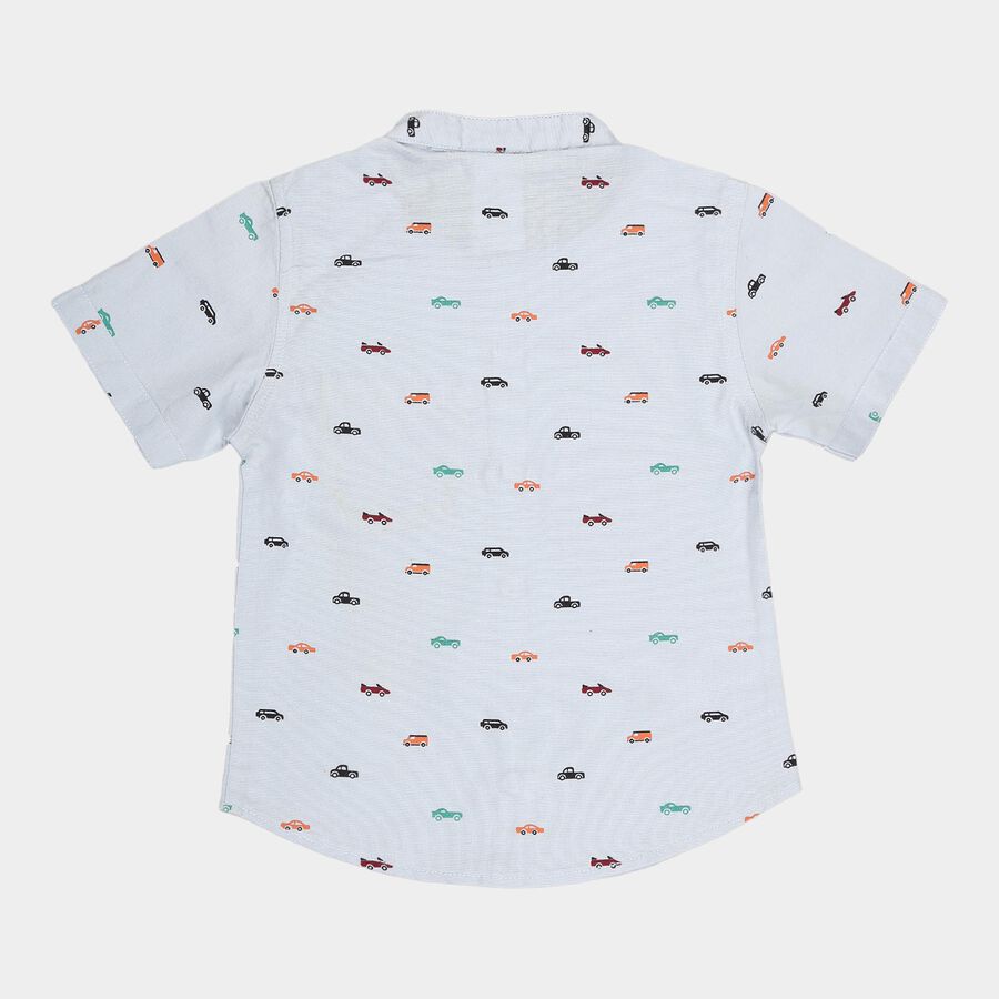 Infants Cotton Printed Shirt, Light Blue, large image number null