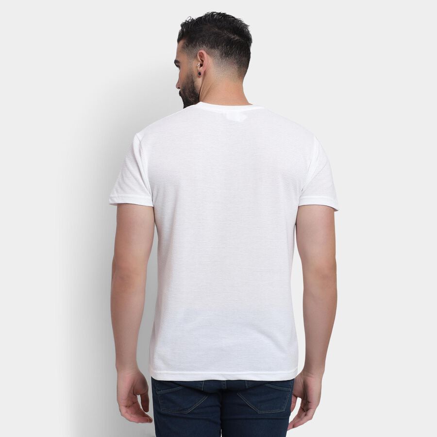 Men's Round Neck Half Sleeves T-Shirt , White, large image number null