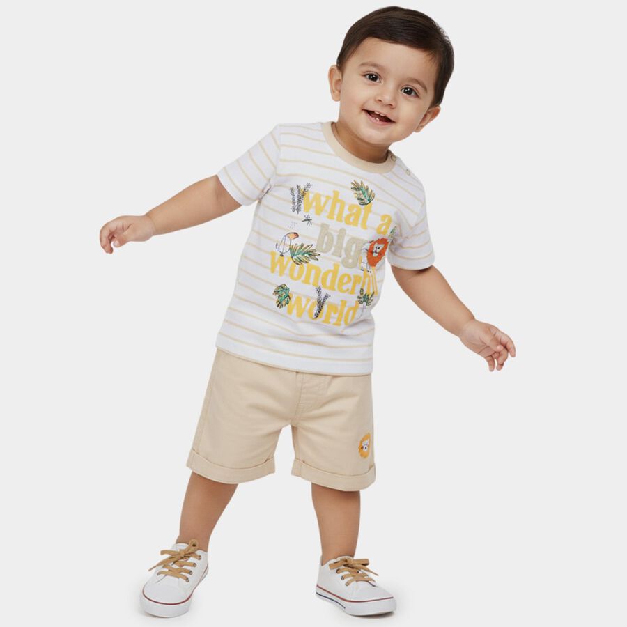 Girls' Pink Cotton Round Neck Casual T-Shirt, Pink, large