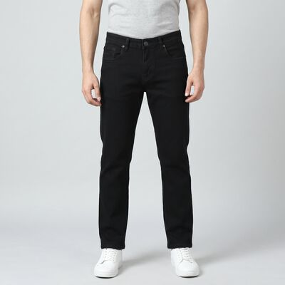 Men's Charcoal Regular Fit Stretchable Jeans