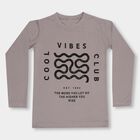 Boys' Light Grey Round Neck Casual Full Sleeve T-Shirt, Light Grey, small image number null