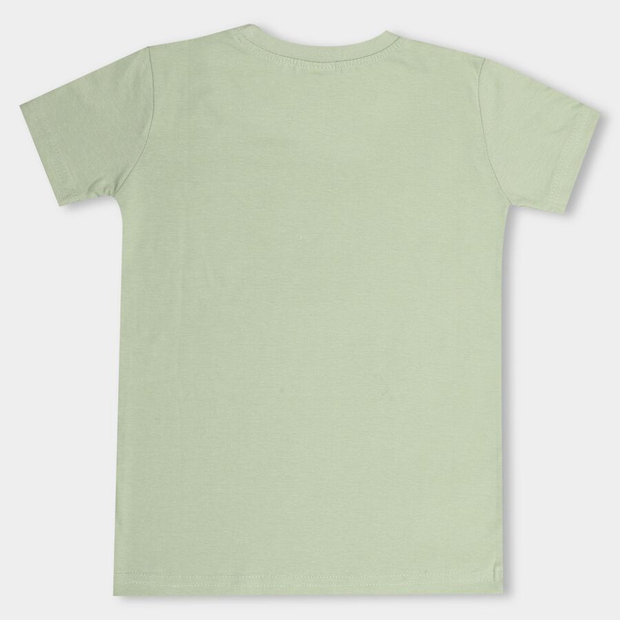 Boys' 100% Cotton Half Sleeves T-Shirt , हल्का हरा, large image number null
