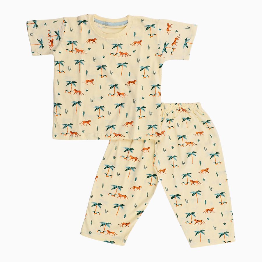 Boys' Night Suit, पीला, large image number null