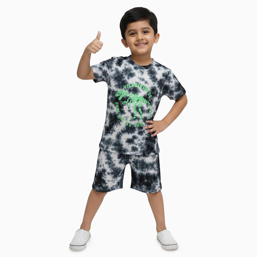 Boys' Knit Baba Suit, काला, large image number null