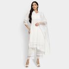 Ladies' 100% Cotton Ethnic Set, Off White, small image number null