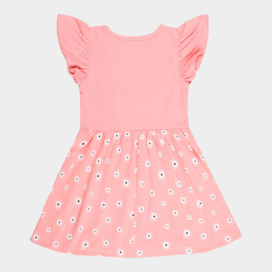 Girls Cotton Frock, Light Pink, large image number null