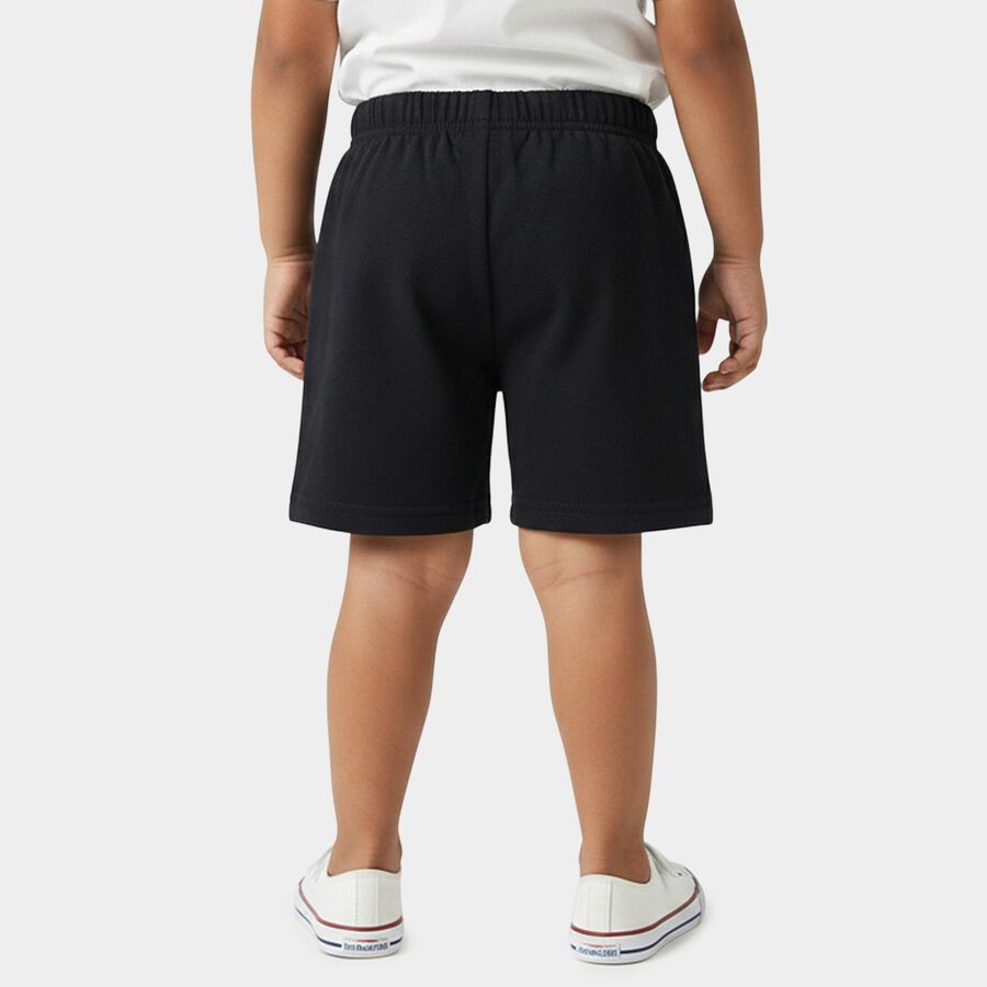 Boys Navy Blue Regular Fit Printed Bermuda Shorts, Navy Blue, large