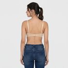 Women's Beige 100% Cotton V-Neck Bralette Bra, गहरा पीला, small