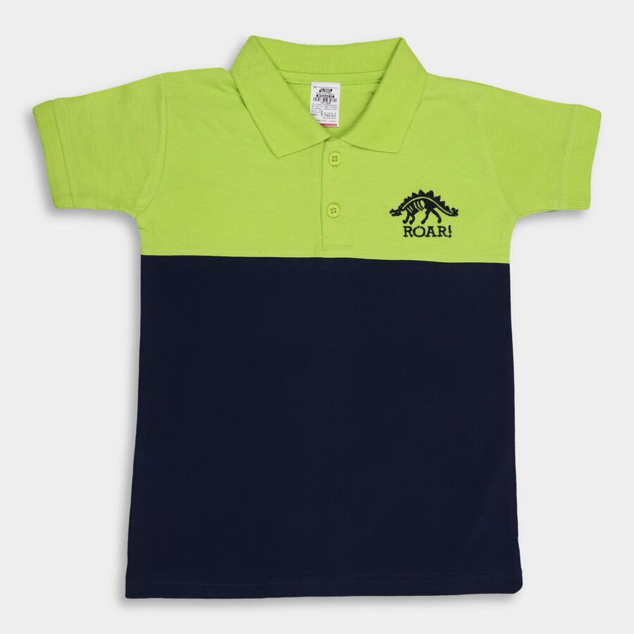 Boys' 100% Cotton Half Sleeves T-Shirt , Light Green, large image number null