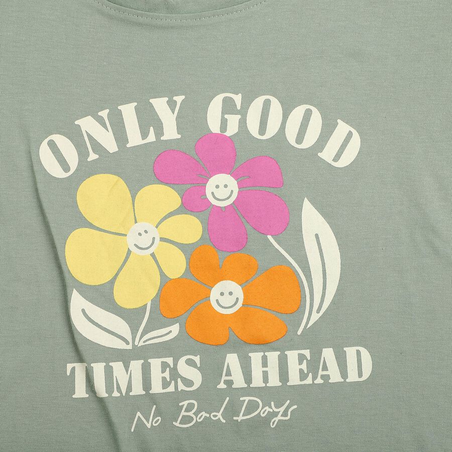 Girls' T-Shirt, हल्का हरा, large