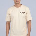 Men's Ecru Melange Round Neck Casual T-Shirt, Ecru Melange, small