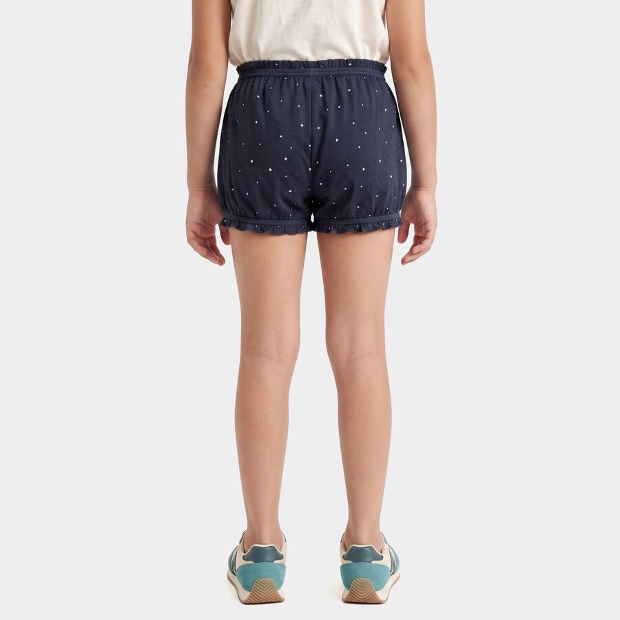 Girls' Navy Blue Regular Fit Star Printed Bloomer, नेवी ब्लू, large