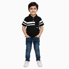 Boys' Half Sleeves T-Shirt, काला, small
