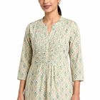 Women's Purple Notch Neck Floral Printed Kurti, Purple, small