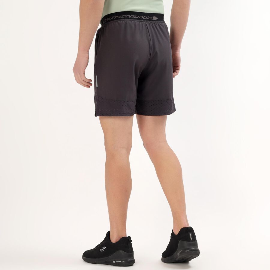 Men's Dark Charcoal Regular Fit Running Shorts, Dark Grey, large