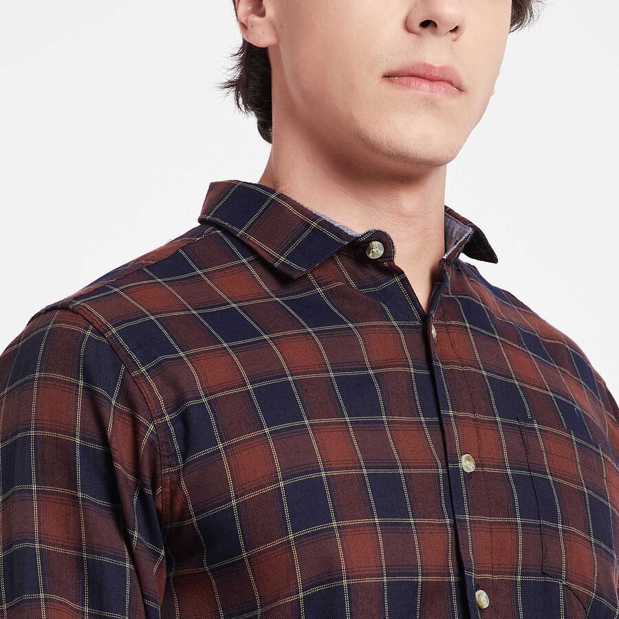 Checks Casual Shirt, Brown, large image number null
