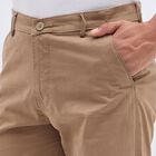 Men's 100% Cotton Cross Pocket Slim Fit Casual Trousers, Khaki, small image number null