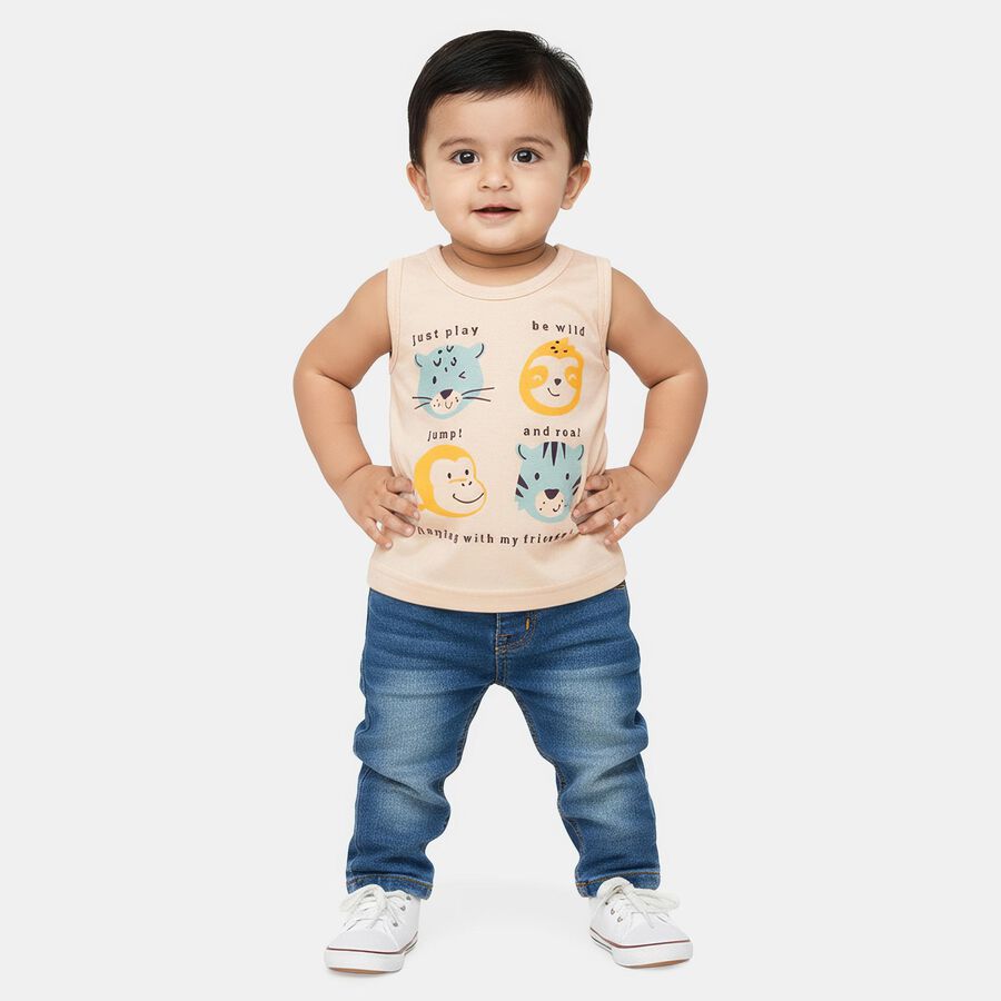 Infants' Vest, Beige, large