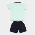 Infants' Light Green Cotton Polo Neck Embroidered Baba Suit, हल्का हरा, small