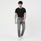 Men's Grey Slim Fit Faded Jeans, Dark Grey, small