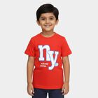 Boys Bright Cherry Red Crew Neck Casual T-Shirt, Red, small image number null