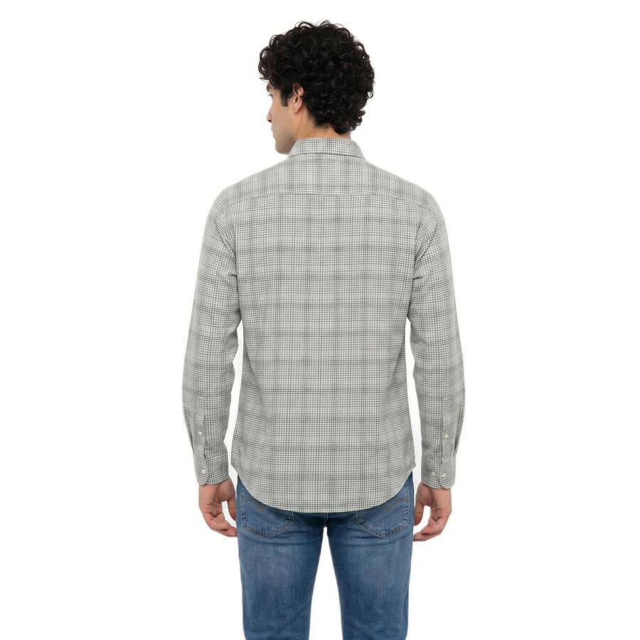 Men's Green Cotton Regular Fit Casual Shirt, Dark Green, large