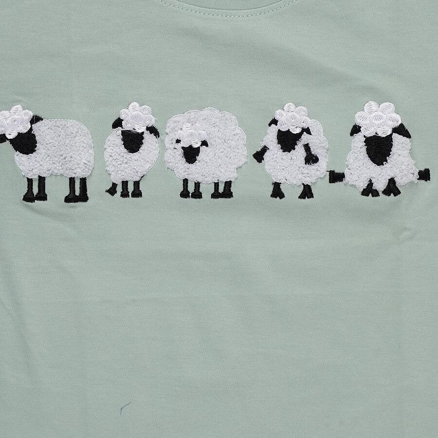 Girls' T-Shirt, हल्का हरा, large