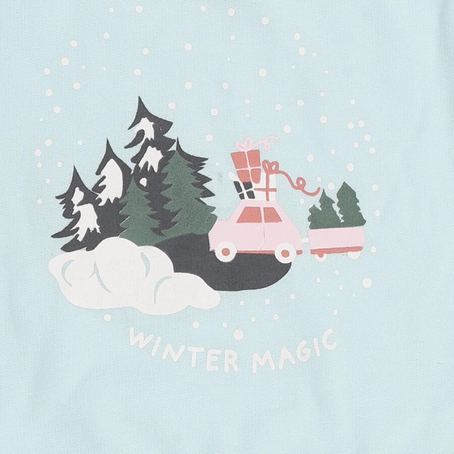 Infants' Light Baby Blue Crew Neck Graphic Sweatshirt, एक्वा, large image number null