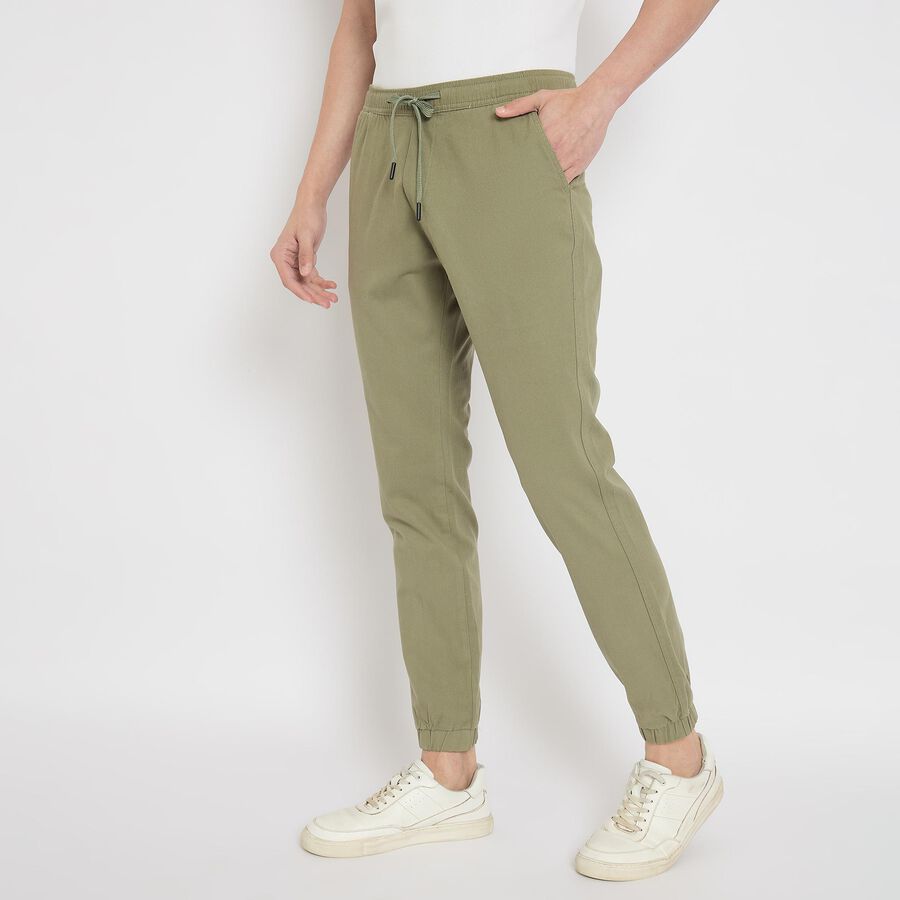 Men's Slim Fit Casual Trousers , हल्का हरा, large image number null