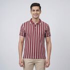 Men's Pink Polo Collar Casual Half Sleeve T-Shirt, गुलाबी, small